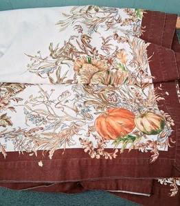 Mantel de Acción de Gracias Williams Sonoma 64X84 Pavo Otoño Comedor 100% Algodón - Imagen 1 de 9