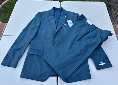 Nuevo con etiquetas Traje de Lana Hart Schaffner Marx Chicago Fit Azul 2 Piezas 43L 37W $795.00 Foto 1 de 4
