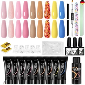 VANREESA Poly Nägel Gel Set, 9 Farben Poly Nail Gel Set Rosa Nude Poly  - Bild 1 von 7