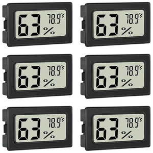 Paquete de 6 humidificadores de cigarros digitales higrómetro termómetro medidor de temperatura LED - Imagen 1 de 6