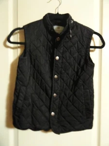 CLASS CLUB BOYS QUILTED VEST BLACK W/POCKETS SIZE 8 ZIPPER/SNAPS INSIDE POCKET - Picture 1 of 6