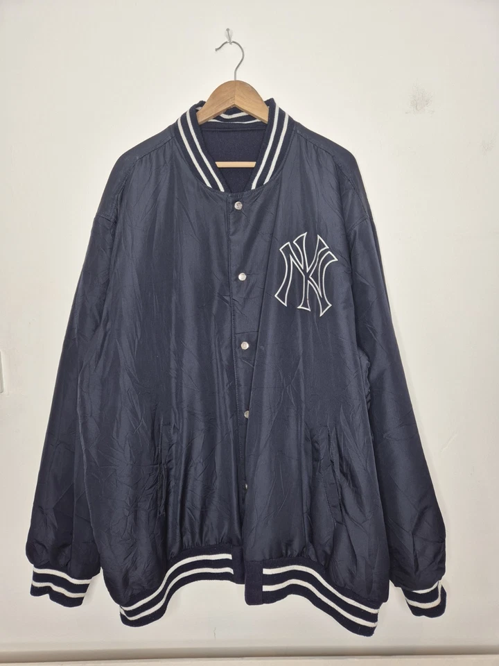 Vintage JH Design New York Yankees Varsity Jacket Reversible 5X – Rare Size - Image 1 of 4