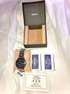 Seiko SND253PC Quartz Chronograph Watch Blue & White New No Customs Fees US - Picture 1 of 8