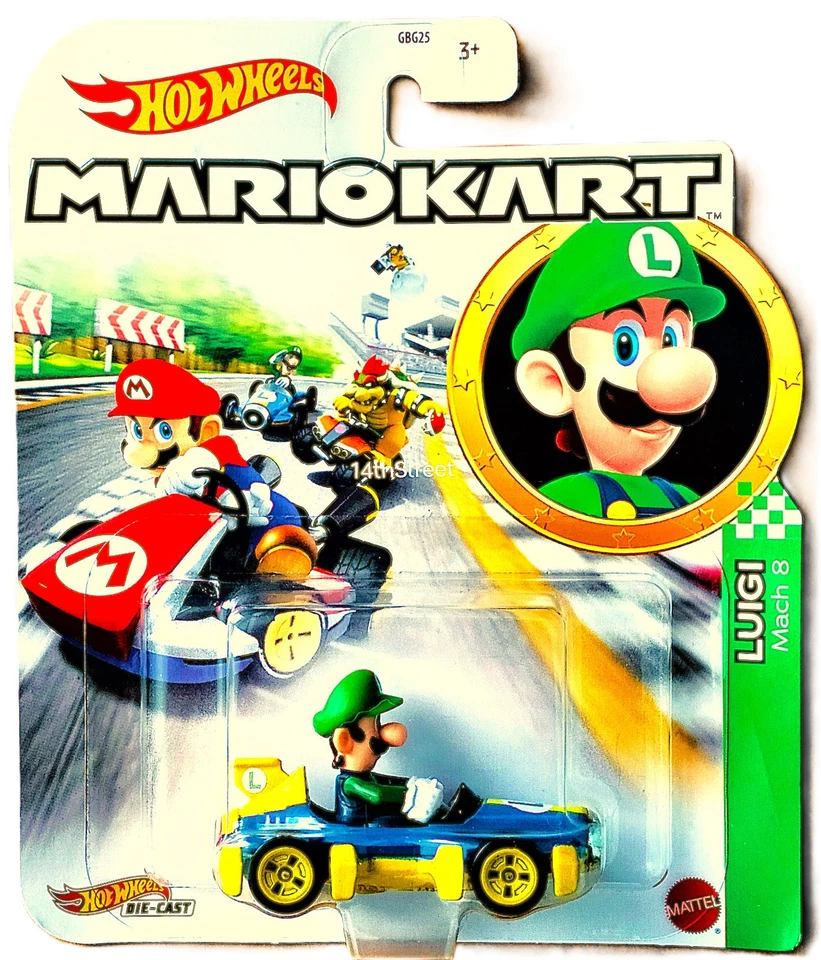Mario Kart Hot Wheels - Luigi - Mach 8 Foto 1 de 1