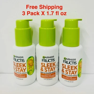 Garnier Fructis Sleek & Shine сыворотка для сухих волос Sleek Stay Hair Serum Alpha Silane 3 УПАКОВКИ - Изображение 1 из 4