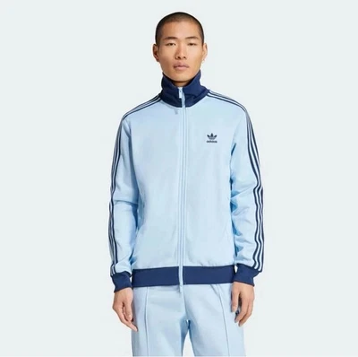 adidas Originals Beckenbauer Men's Track Jacket - Clear Sky/Night Indigo JP2521 - Image 1 of 4