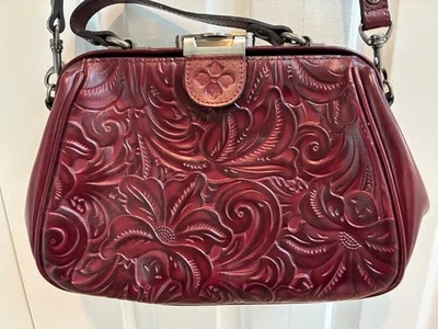 Patricia Nash Mujer Bandolera Bolso de Mano Gracchi Talla Mediana Rojo Cuero Trabajado Foto 1 de 4