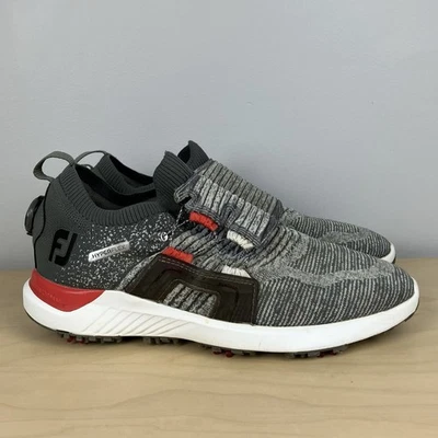 Footjoy Men’s Size 9.5 M Hyperflex Wrapid BOA Knit Gray Spiked Golf Shoes - Image 1 of 4