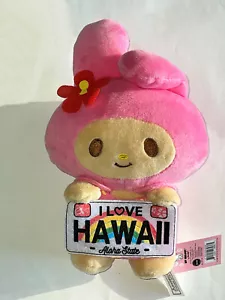 Hello Kitty HAWAII Melody Girl Plush Rabbit DOLL AlohaState License Plate Sanrio - Picture 1 of 3