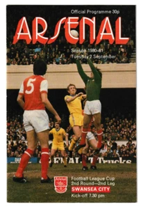 Copa Liga Arsenal v Swansea City 1980/81 2ª Ronda 2ª Etapa - Imagen 1 de 1