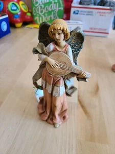 PRE OWNED Fontanini Angel +Mandolin #252, 6.5" w/Spider Nativity Figure Italy - Picture 1 of 8