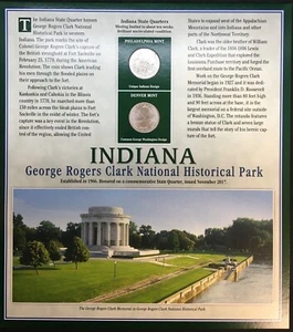2002 Indiana BU P&D Postal Commemorative Society Statehood Quarters & Stamps - Picture 1 of 2