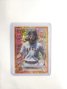 2022 Topps Chrome Orange Speckle Refractor 06/25 RC (Brandon Marsh #133) Angels - Picture 1 of 3