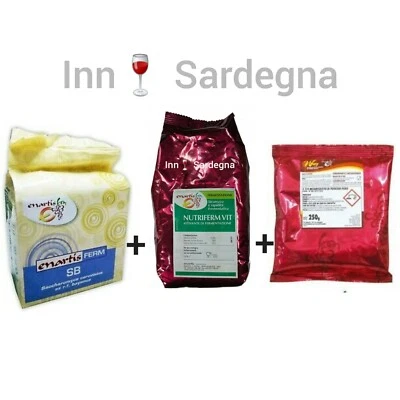 ENARTIS Kit fermentazione uva mosto lievito + attivante + metabisolfito per 25 hl/mosto