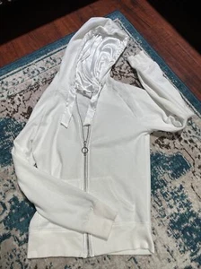 Novia de Victoria's Secret 'I Do' Sudadera con capucha de satén Anillo de diamantes Zip Pull White Size S - Imagen 1 de 11