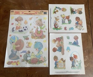 3 New Precious Moments VTG Window Clings Window Decor Summer Fall Football - Picture 1 of 4