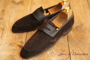 John Lobb Brown Suede Leather Slippers Loafers Shoes Mens UK 7 US 8 EU 41 NEW - Picture 1 of 11