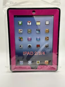 Custodia iPad 2, custodia iPad 3, custodia iPad 4, con cavalletto (nero/rosa caldo) - Foto 1 di 3