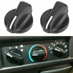 2PCS Heater A/C Blower Fan Speed Control Knob Fits 99-06 Wrangler TJ Blk S11 - Picture 1 of 9