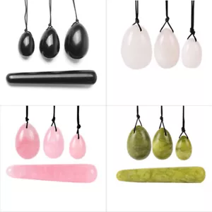 12 Types Drilled Yoni Jade Eggs Stick Women Kegel Exercise Muscle Massage Balls - Picture 1 of 16