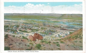 Green River Town BEV occhio di uccellino di Butte 1940 lino WY - Foto 1 di 2