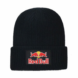 Color Knit Red Bull Hat One Size Warm Winter Racing Beanie Cap Casual Unisex