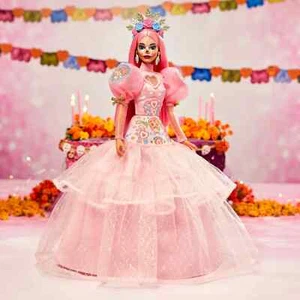 Barbie 2023 Día De Muertos * PINK MAGNOLIA * Puppe GOLD ETIKETT IN UNGEÖFFNETEM VERSAND - Bild 1 von 5