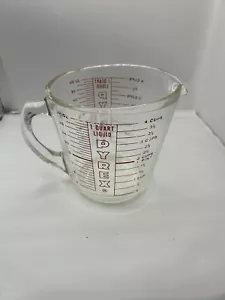 Vintage Pyrex 4 Cup D-Handle Measuring Cup #532 Red Letters 4 Cup - Picture 1 of 9
