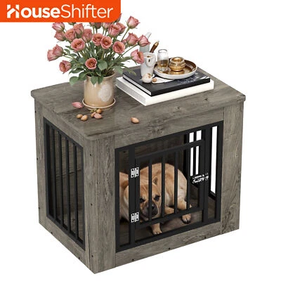 27" Dog Crate Iron Mesh Corner Wooden Pet Kennel Single Door Cat Hutch Durable - Image 1 of 4
