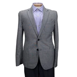 Reiss Herren grau Leinen Wollmischung Sportmantel Gr. 38R RN114836 - Bild 1 von 19