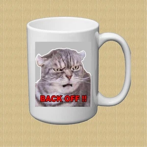 Angry Cat Mug - Back Off - 12 oz - Picture 1 of 2