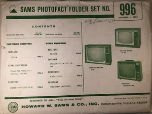 SAMS PHOTOFACT ORDNER SET NR. 996, 1968, SCHEMATISCHE & SERVICEHANDBÜCHER - Bild 1 von 1