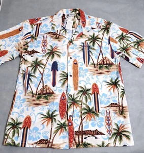 ALOHA REPUBLIC MENS SHIRT NWT L VTG SURFBOARDS PALM TREES  - Picture 1 of 12