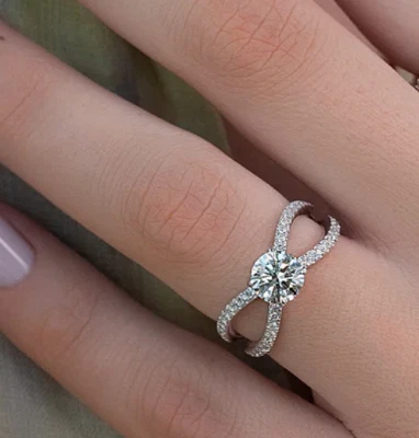 IGI Certified 1.90 Ct Lab Grown Round Cut Diamond Engagement Ring 18k White Gold - Image 1 of 4