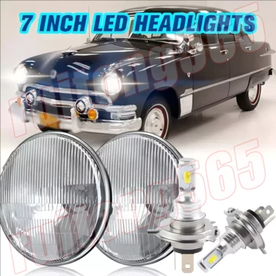 Par de faros LED redondos de 7" pulgadas para Ford Deluxe 1939-1951 carcasa de lámpara nuevos Foto 1 de 4