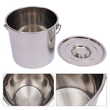 6/12/20L Extra Thick Stainless Steel Barrel Bucket Food Water storage w/ Lid New