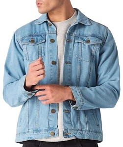 Herren Denim Jeans Western Baumwolle Truckerjacke klassische Outwear Jeansjacke - Bild 1 von 6