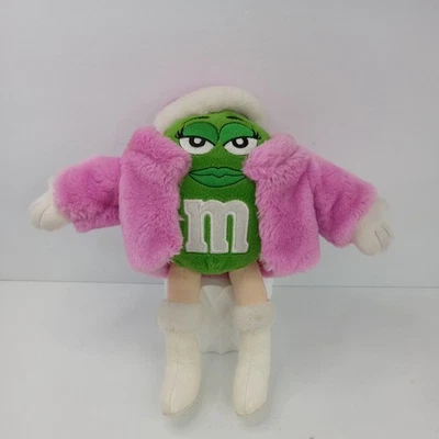 Juguete de peluche verde vintage M&M con abrigo y sombrero A12 Foto 1 de 2
