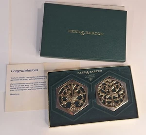 Reed And Barton 12 Days Of Christmas Ornaments Partridge 811 & Turtle Dove 812 - Picture 1 of 3
