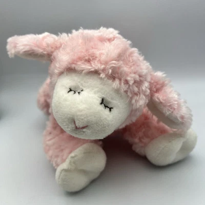 Baby Gund WINKY Pink Plush Sleeping Lamb Rattle Lovey Stuffed Animal Toy - Image 1 of 4