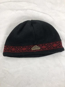 Kootenay Hat Beanie Black Red Wool Fleece Lined Knit Nordic Band Mens Canada - Picture 1 of 7
