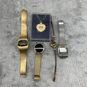 Vintage Gold Tone Watch Lot Ladies Mens Watches For Parts Or Repair - Picture 1 of 13