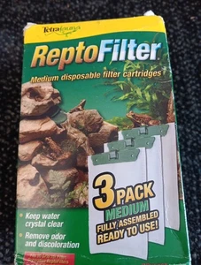 TetraFauna ReptoFilter Filter Cardridges 3 Pack MEDIUM Whisper Disposable NIB  - Picture 1 of 1