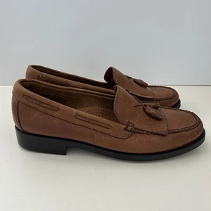 WEEJUNS Bass Womens MARIETTA II Brown Leather Tassels Kiltie Loafer Shoes Sz 11M - Picture 1 of 10