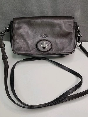 Bolso Bandolera Coach Penny De Colección Cuero Marrón Oscuro, ¡EXCELENTE! Foto 1 de 4
