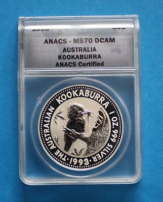 AUSTRALIA - 1993 Silver Kookaburra - ANACS MS70 DCAM (lot 1) - Image 1 of 2