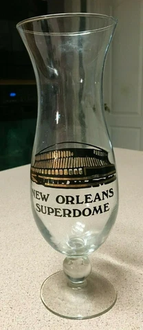 VINTAGE & GORGEOUS NEW ORLEANS SUPERDOME HURRICANE GLASS SAINTS COLORS Cover