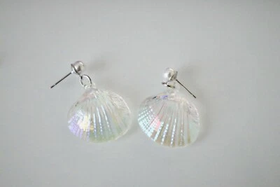 Iridescent Seashell Freshwater Pearl Earrings  - Image 1 of 4