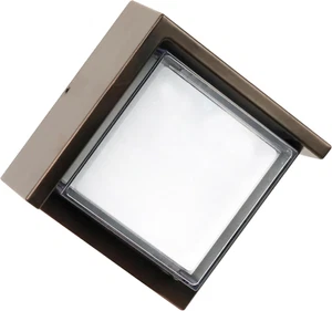 S5Sqwm/830/Ddbz 7.5 Watt 500 Lumen 3000 Kelvin Bronze Dusk to Dawn Square Led Wa - Picture 1 of 6