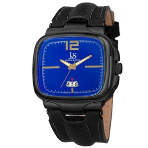 Reloj Hombre Joshua & Sons JX117BU Movimiento Cuarzo Fecha Correa Cuero Genuino - Imagen 1 de 1